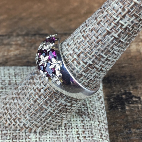 Michelle Albala Sterling Silver Rhodolite Garnet Ring 8 - Picture 6 of 11